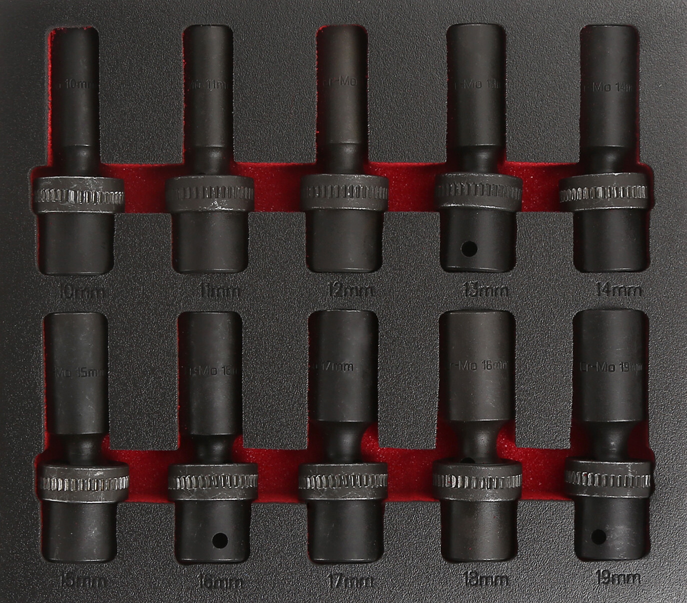 Pro 10Pc 1/2″ inch Drive Square Deep Impact Socket Set Cr-Mo Metric Size 10-19MM