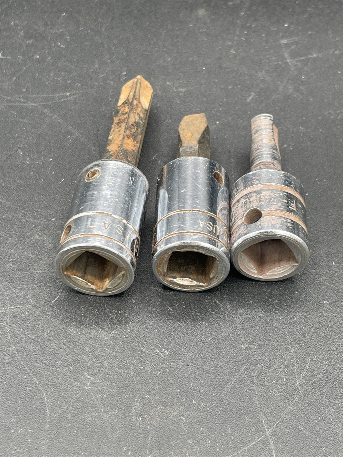 3pc Various Snap-on Tools 3/8″ Drive Socket Bits FTX 50 FP-41B F-30 USA