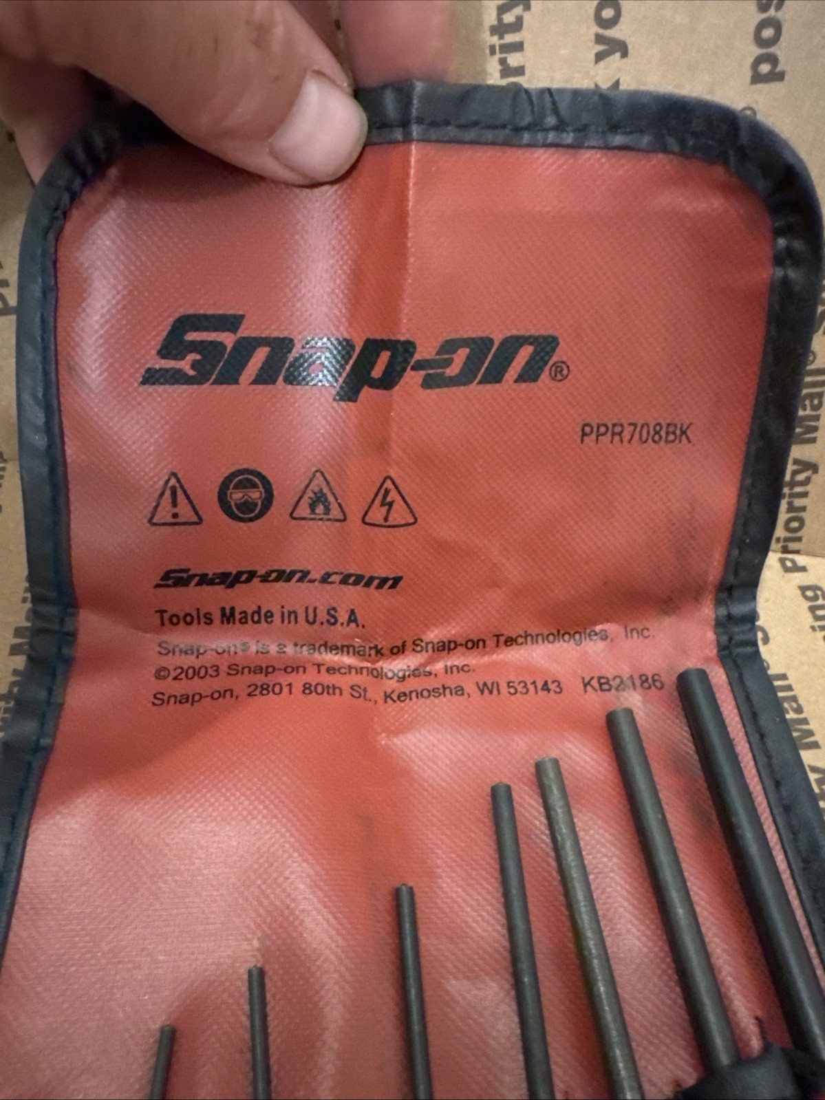 Snap On 8 Piece Roll Pin Punch Set PPR708BK