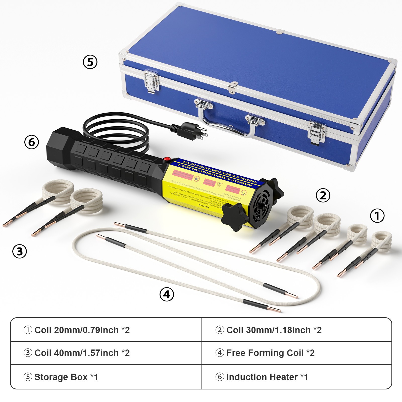 Magnetic Induction Heater Kit with 8 Coils 1200W 110V for Rusty Screw Removing