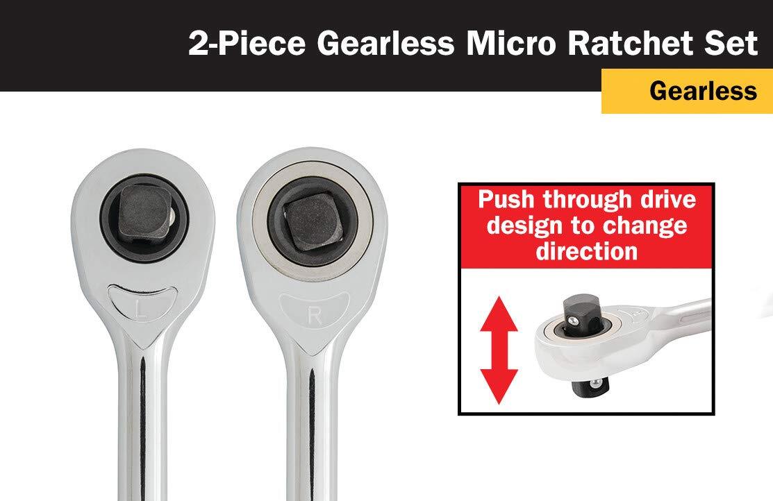Titan Tools 2 pc. 1/4 in. and 3/8 in. Drive Gearless Micro Ratchet (18202)