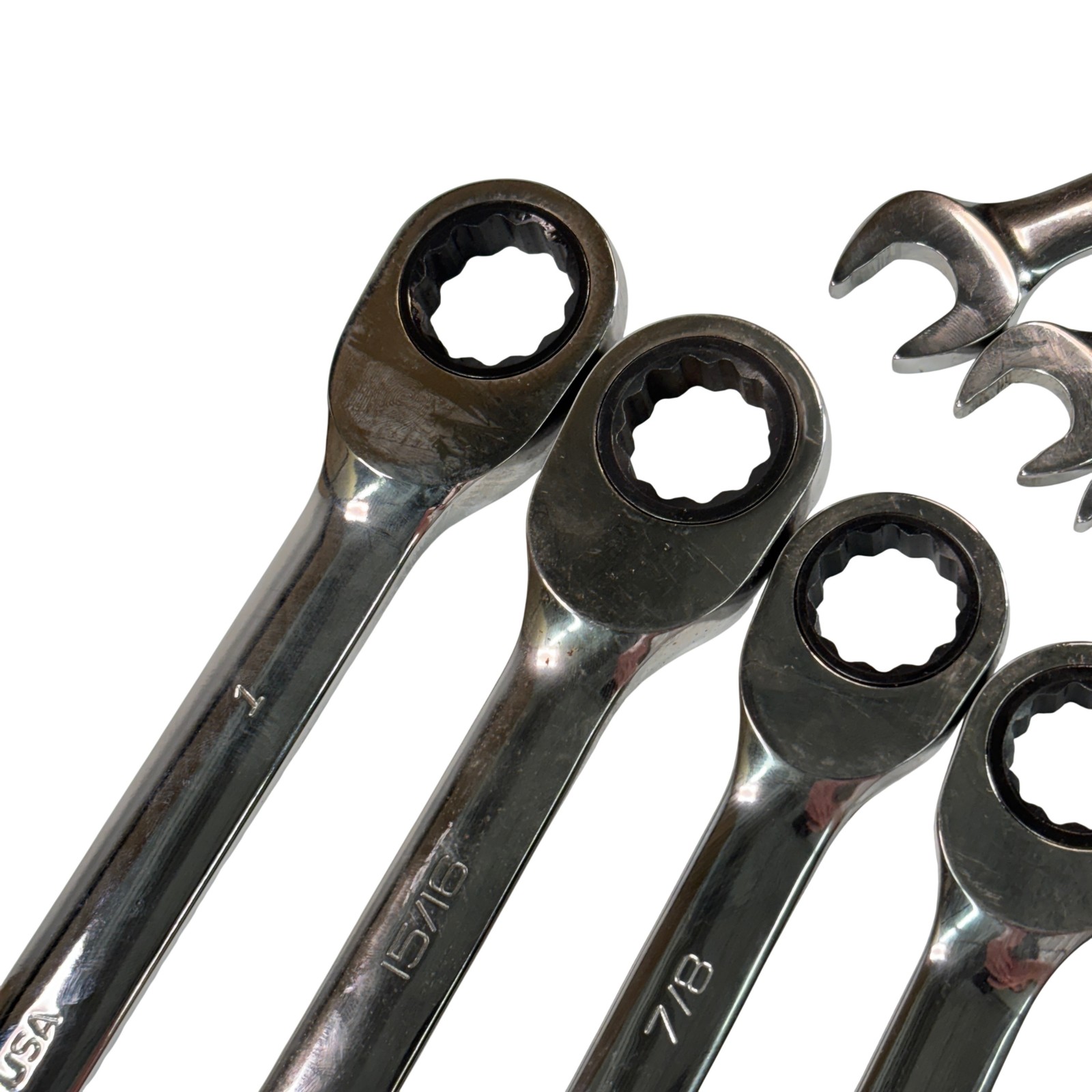 Snap-on Tools 11pc SAE Flank Drive Non-Reversible Ratcheting Combo Wrench Set