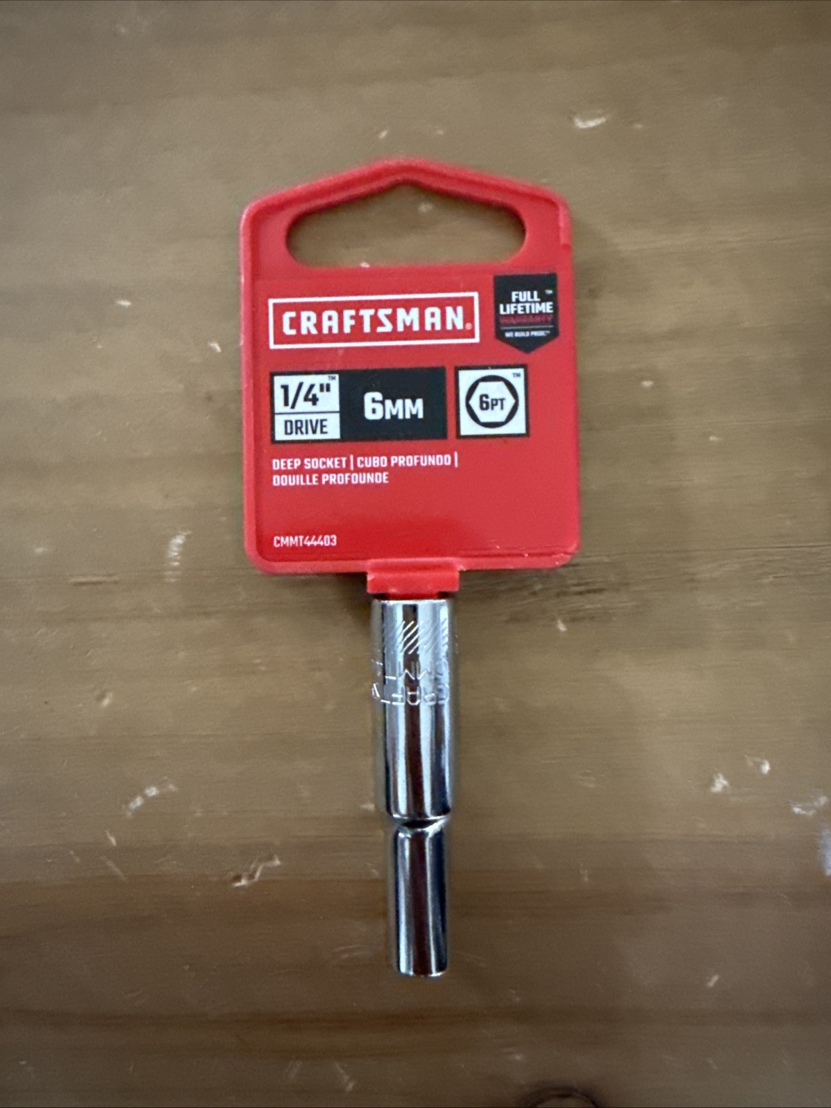 CRAFTSMAN Deep Socket, Metric, 1/4-Inch Drive, 6mm, 6-Point (CMMT44403)