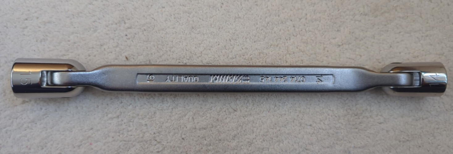 Wurth Zebra 0714 244 145 Chrom Vanadium Double Jointed Socket Wrench 14 & 15-New