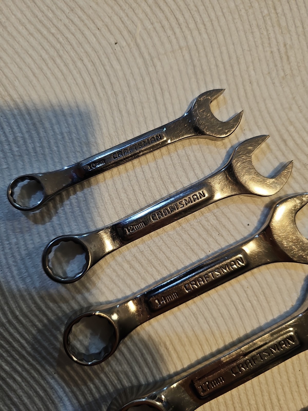 Vintage Craftsman USA -VV- Metric Stubby Wrench Set 10mm-18mm Short Pattern 5-Pc