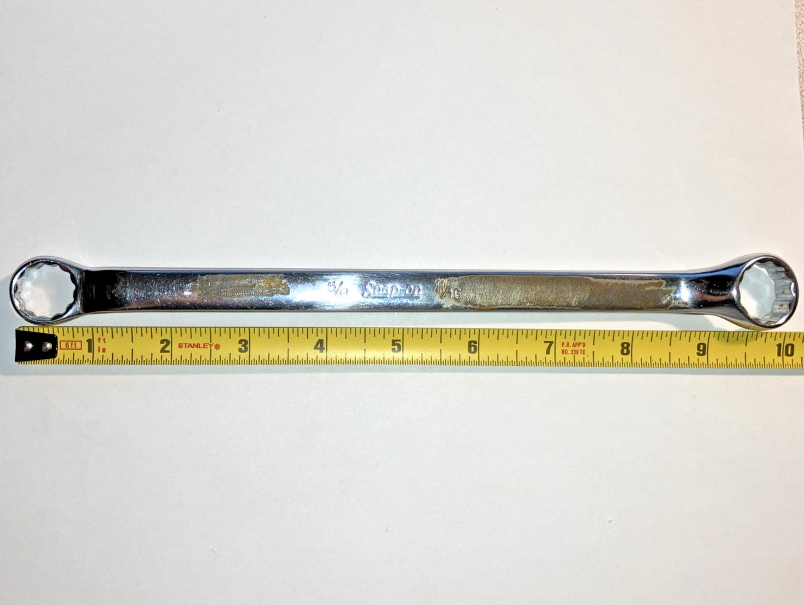 Snap-on Tools XB2022 5/8″ x 11/16″ Offset Box End Wrench Underlined Logo USA