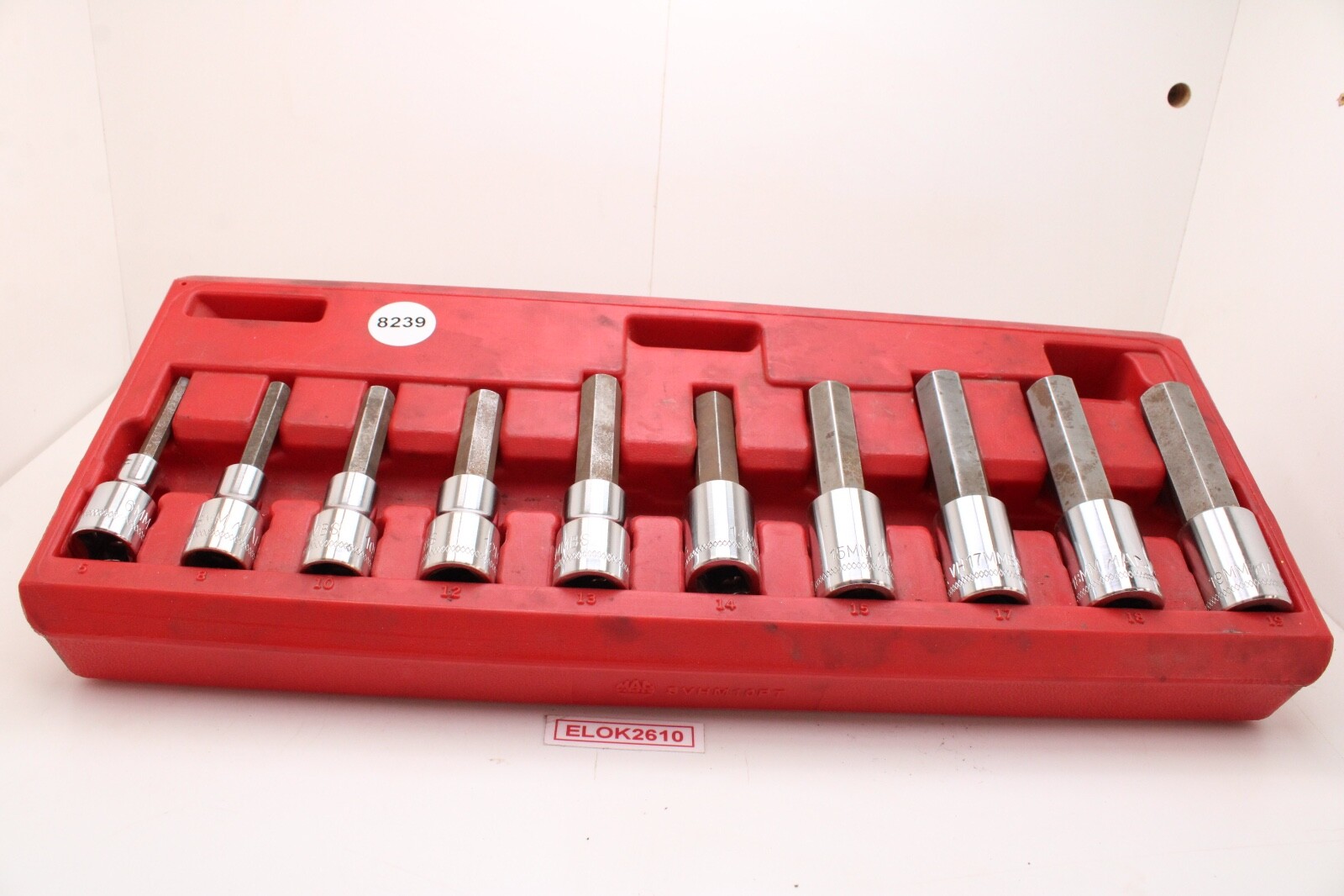 Mac Tools SVHM10P 1/2″ Drive 6mm-19mm 10 Piece Metric Chrome Hex Driver Set USA