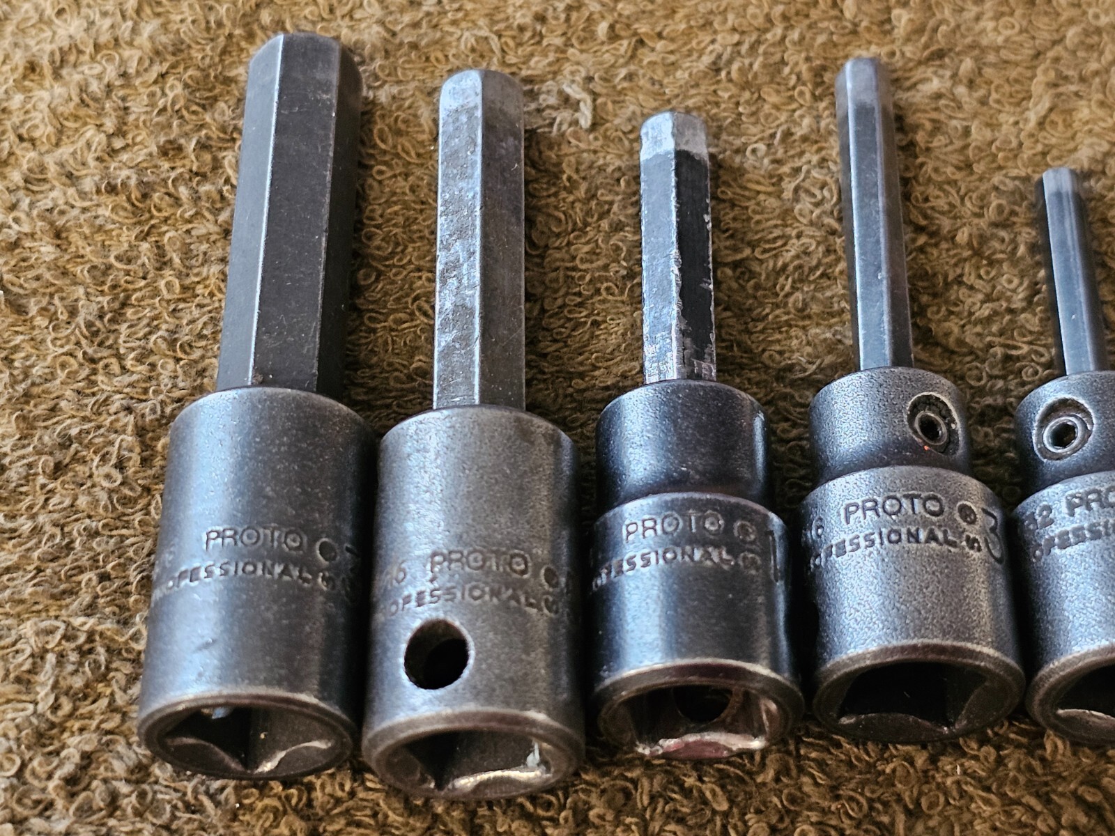6 Proto Professional Impact Hex Socket Bit 3/8″ Drive 5/16 1/4 3/16 1/8 7290 Set