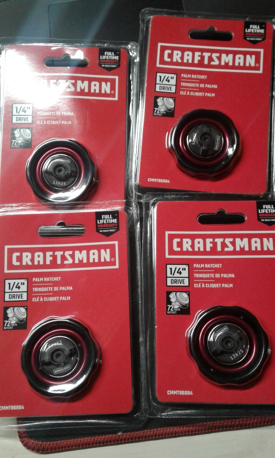 case pack of 4 Craftsman 1/4” Drive Compact Palm Ratchet 72-Tooth CMMT 86004