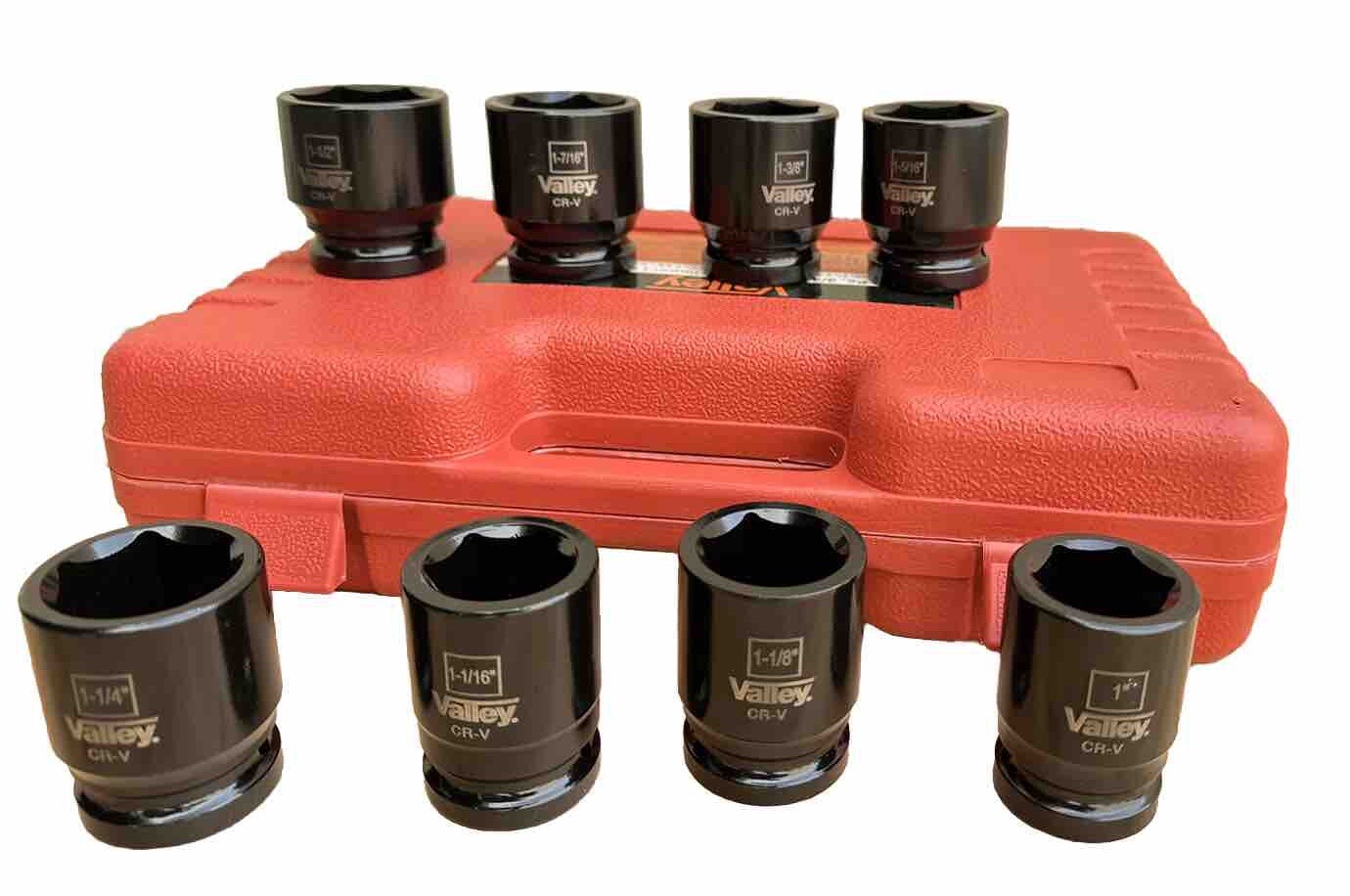 8pcs 3/4” Drive 6-Point SAE Shallow Impact Socket SET Cr-V 1” To 1-1/2”