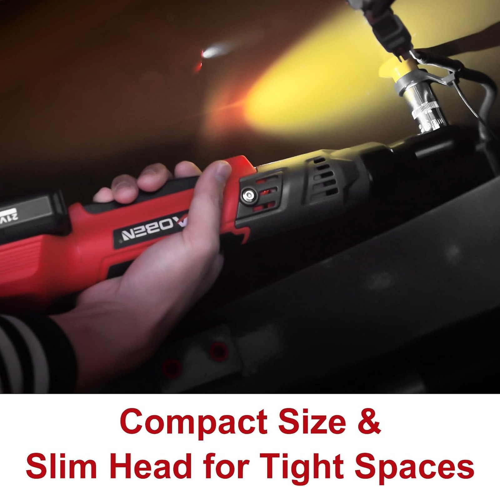 21V 3/8″ Cordless Ratchet Wrench Kit-74 Ft-lbs Brushless Electric Power Ratchet