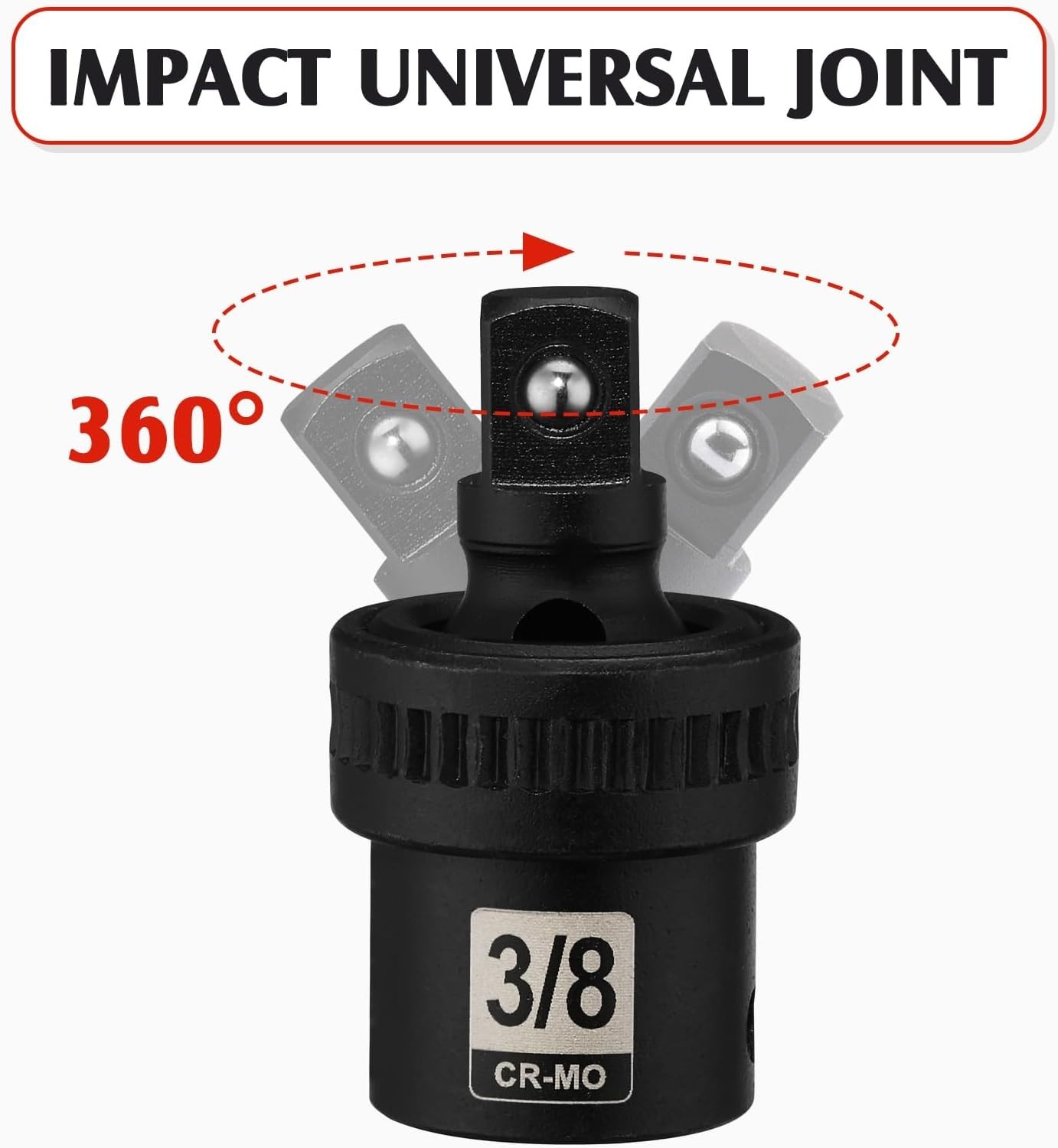 High-Torque 3/8» Drive Deep Impact Socket Set – 49 Pieces with Laser Markings
