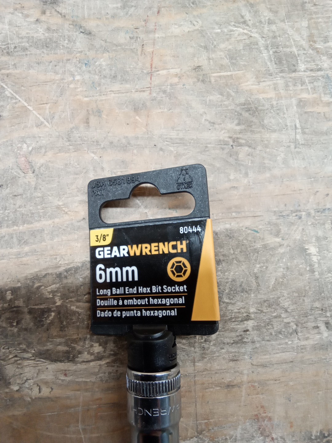 GearWrench 80444 3/8″ Drive 6 mm Metric Extended-Reach Ball Hex Bit Socket
