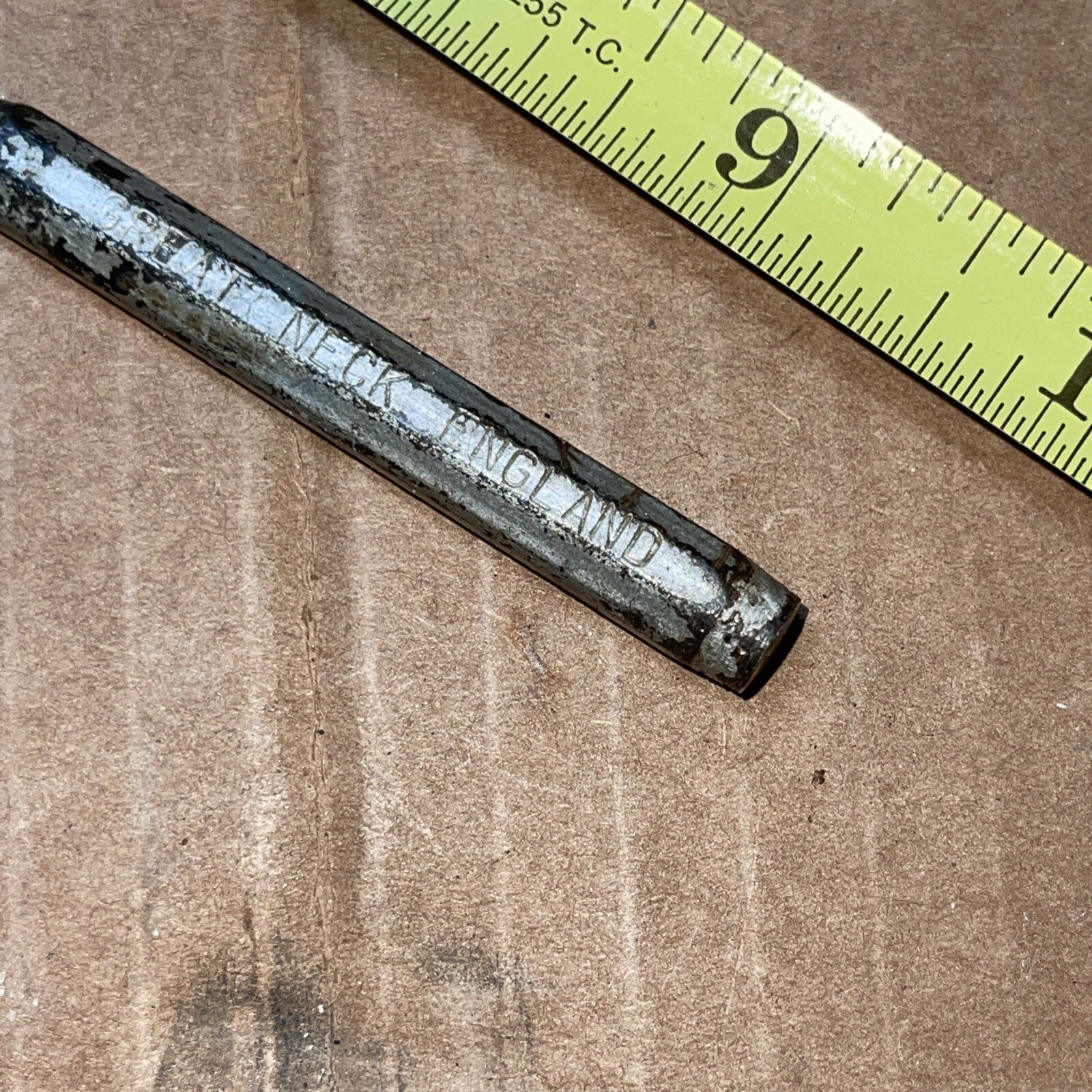 Vintage Great Neck England 4 X 1/8 center punch. 4 in long 1/8 in diameter tip