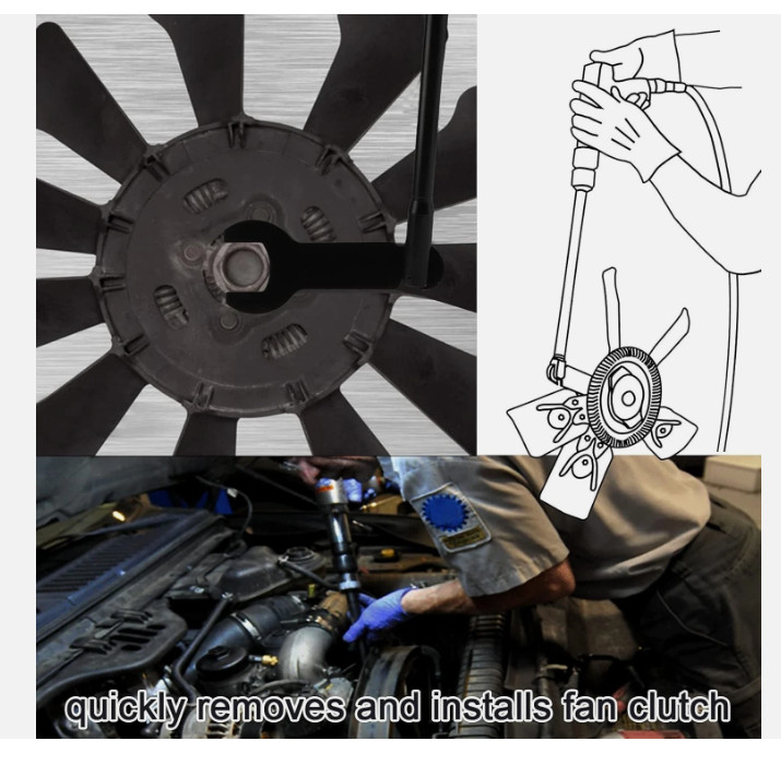 8PCS Pneumatic Fan Clutch Wrench – 43300 Removal Tool Kit, Auto Repair