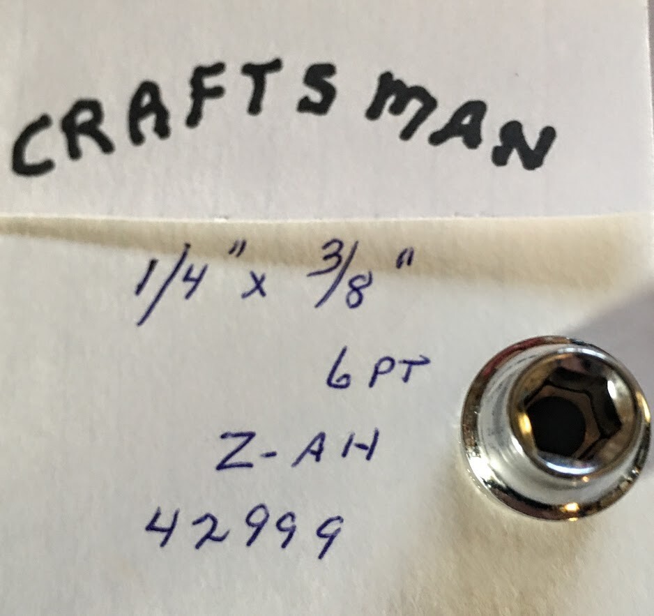 Craftsman 1/4″ x 3/8″ Dr Socket Z-AH 42999 – 6 Point Free USA Shipping