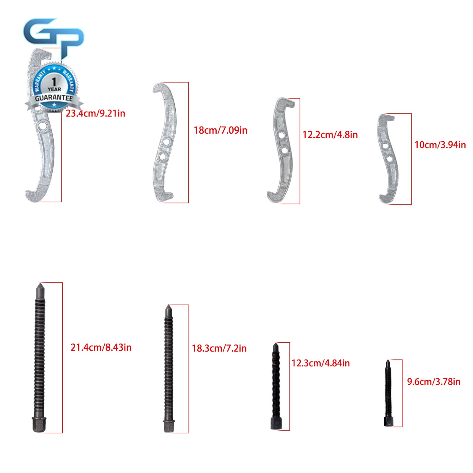 3 Jaw Puller Tool Kit 4 pcs Bearing Puller for Pulley Gear Bearing 3“ 4” 6“ 8”