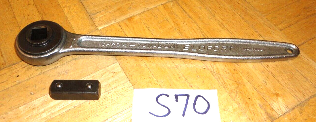 ELOFORT TOOLS VINTAGE 1/2 DRIVE RATCHET 9-7/8 INCHES LONG WEST GERMANY MADE
