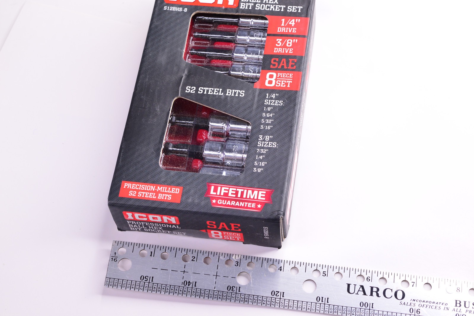 New ICON 1/4″ & 3/8″ Drive Professional SAE Ball Hex 8 pc. Socket Set