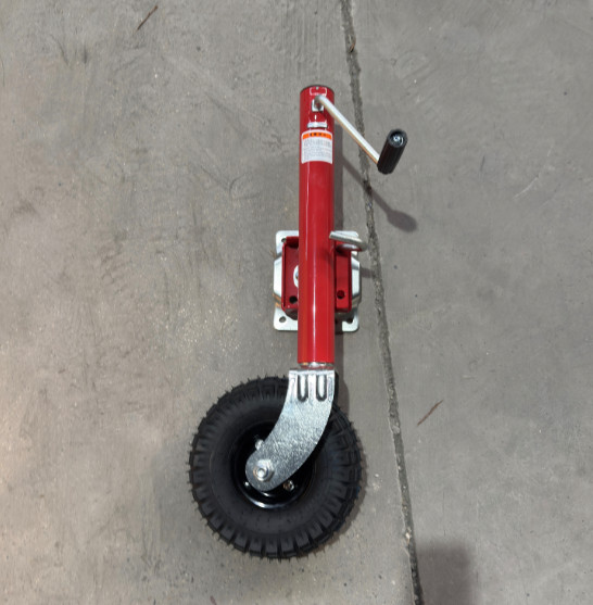 2000LBS Manual Trailer Jack Red Steel Construction 10″ Wheel Hand Crank Lift
