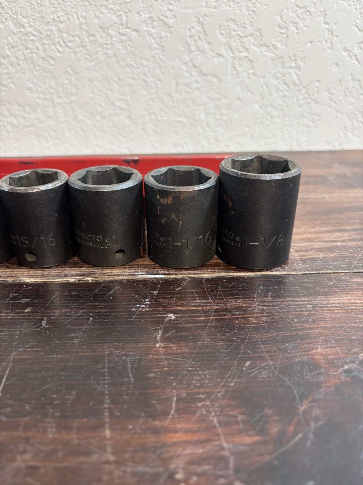 PROTO PROFESSIONAL USA 1/2″ DRIVE SAE 6PT IMPACT SOCKET SET W TRAY – READ DESC