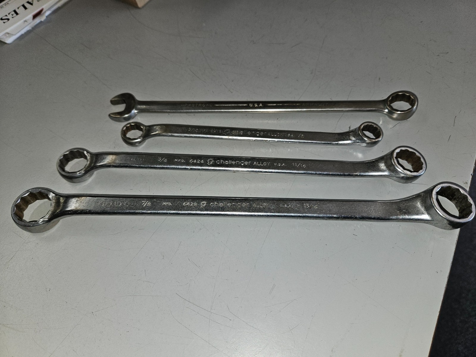 CHALLENGER Offset Box End Wrench Set of 3 1/2″-7/8″ plus Armstrong 5/8 USA Made