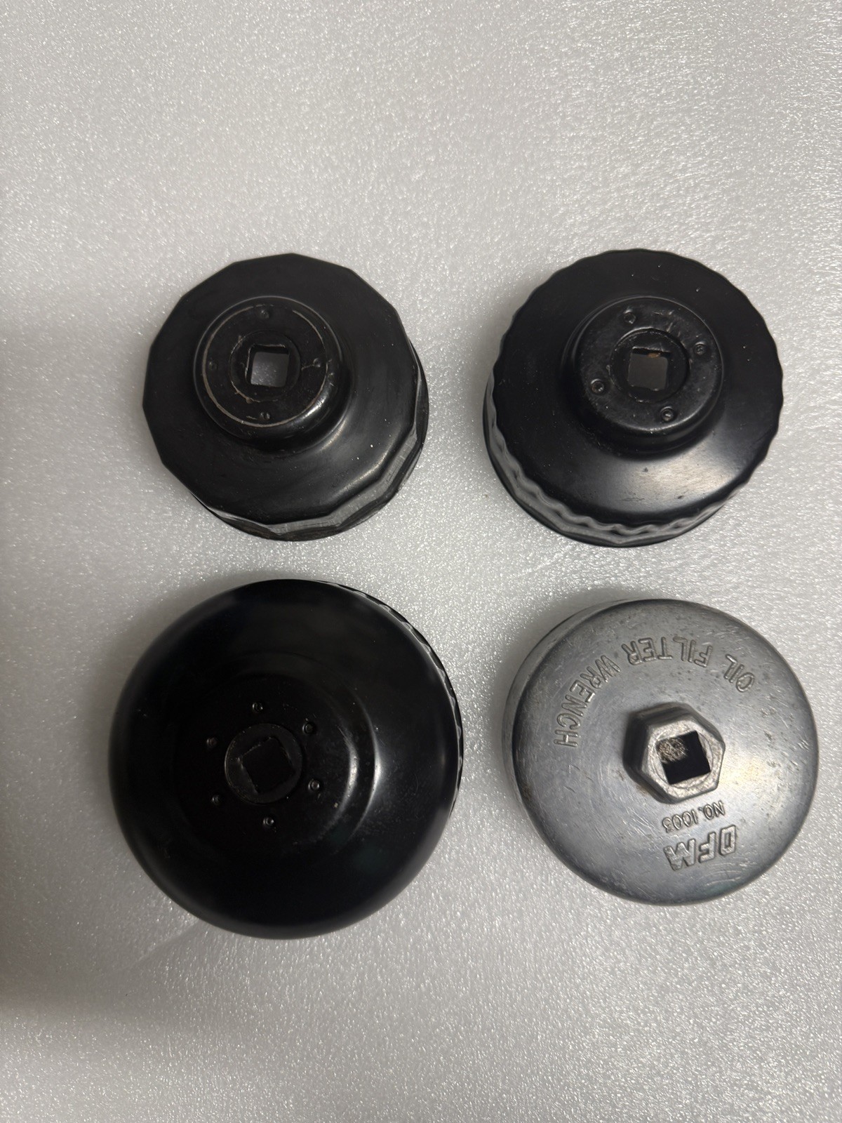 Four Oil Filter Cap Wrenches – 3/8” Drive – Made in USA – Fits Multiple Models