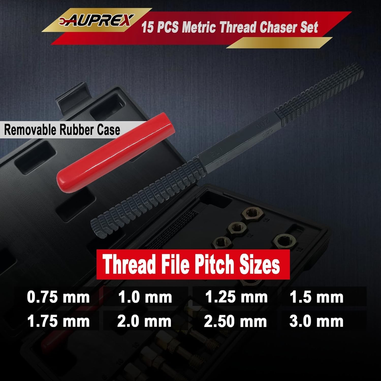 Universal 15-Piece Metric Thread Repair Tool Set with Corrosion-Resistant Finish