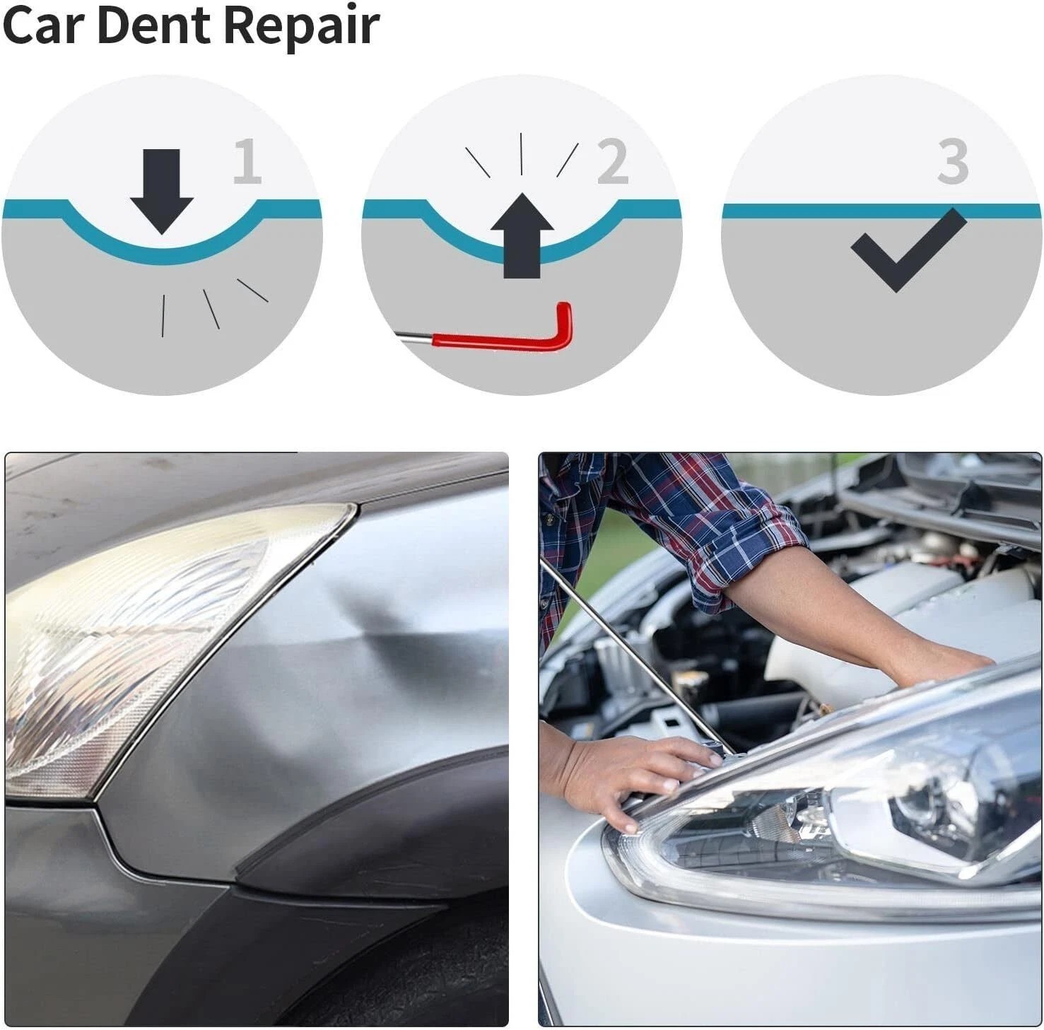 Emergency Car Unlock Tool Kit, Vehicle Repair Lock Out Set, Long Reach Puller