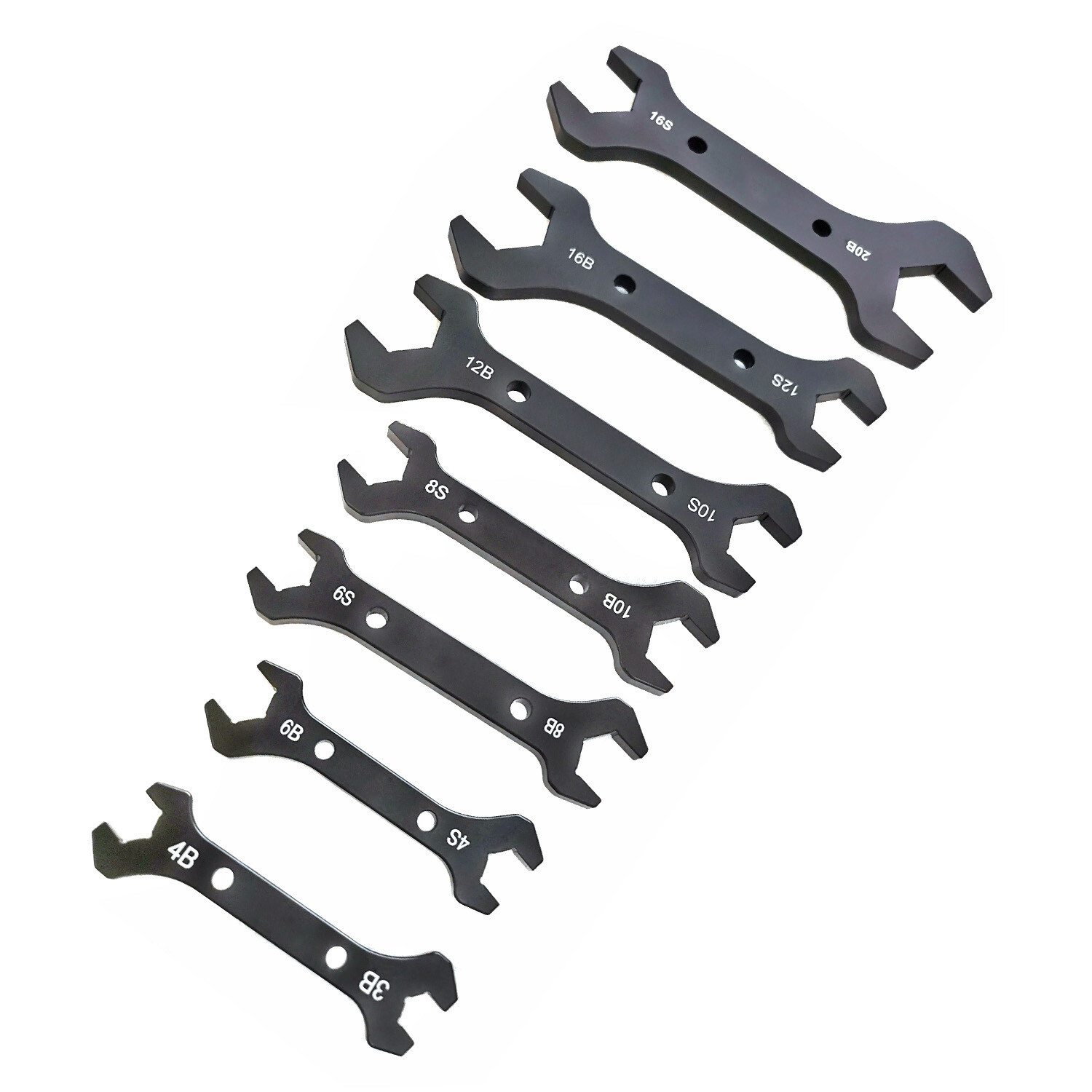 7pcs AN3 to AN20 Anodized Aluminum Double Hose Ended AN Wrench Spanner Tool Set