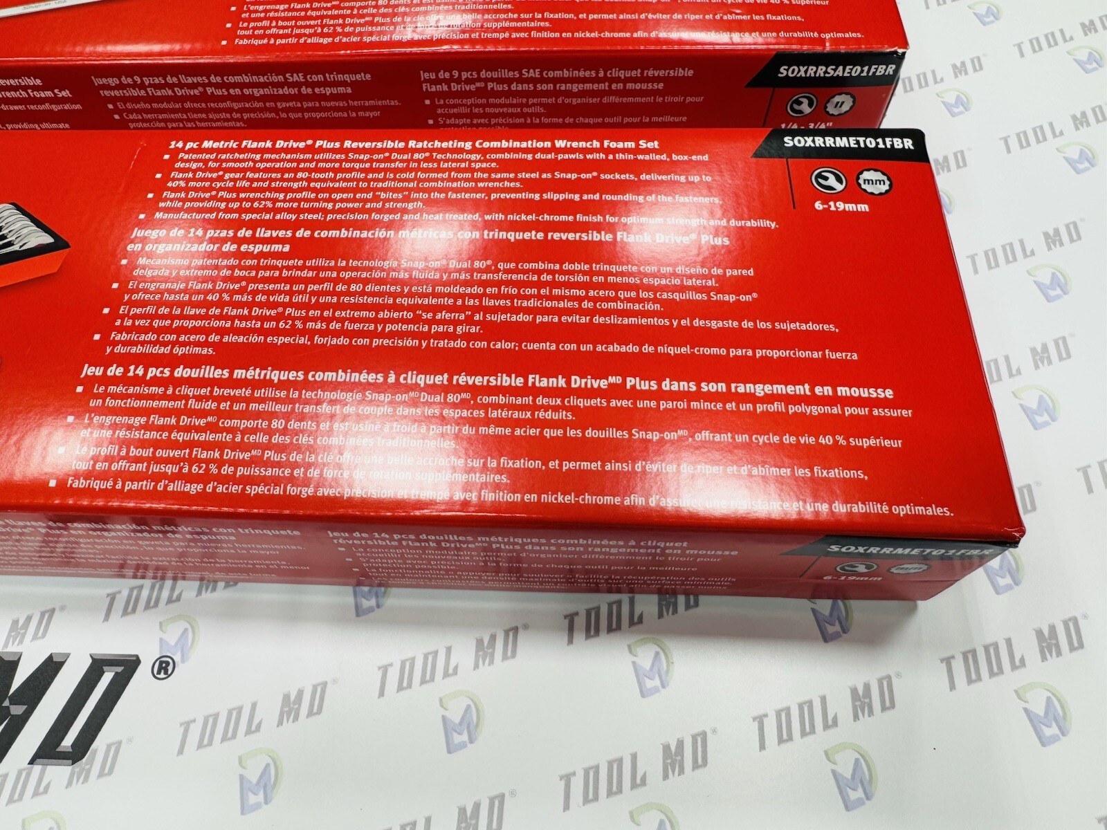 Snap-on Tools NEW 23pc Metric & SAE Reversible Ratcheting Combo Wrench Foam Set