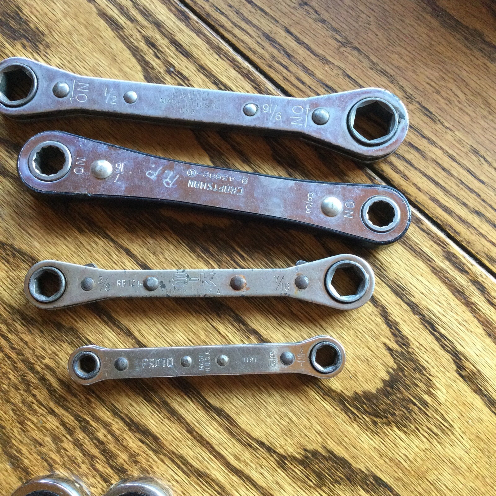 Craftsman Standard SAE Reversible Ratcheting Wrench Set USA Proto SK 5 16 ~3/4