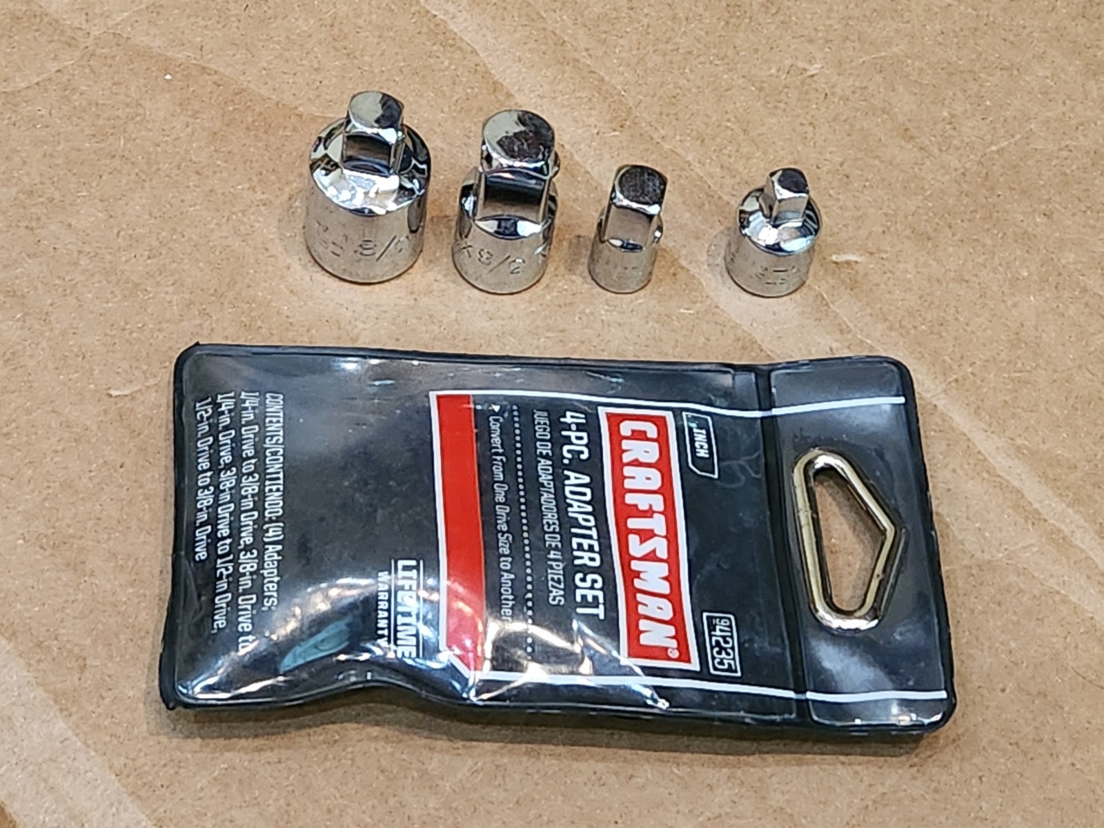 2009 NOS Craftsman 4-Piece Ratchet 1/4 3/8 1/2 Adapter Set w/ Pouch 94235 NEW