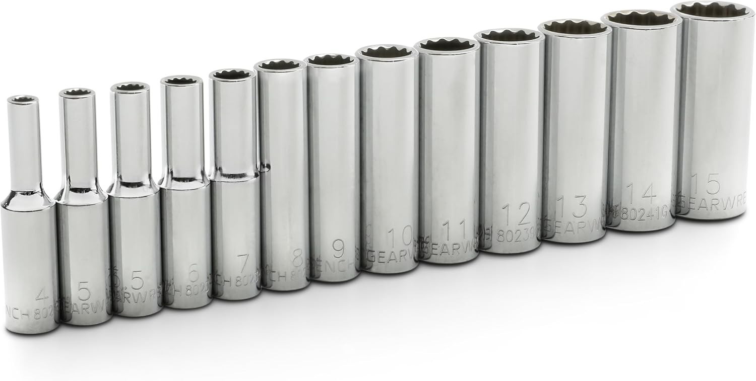13 Pc. 1/4″ Drive 12 Pt. Deep Socket Set, Metric –
