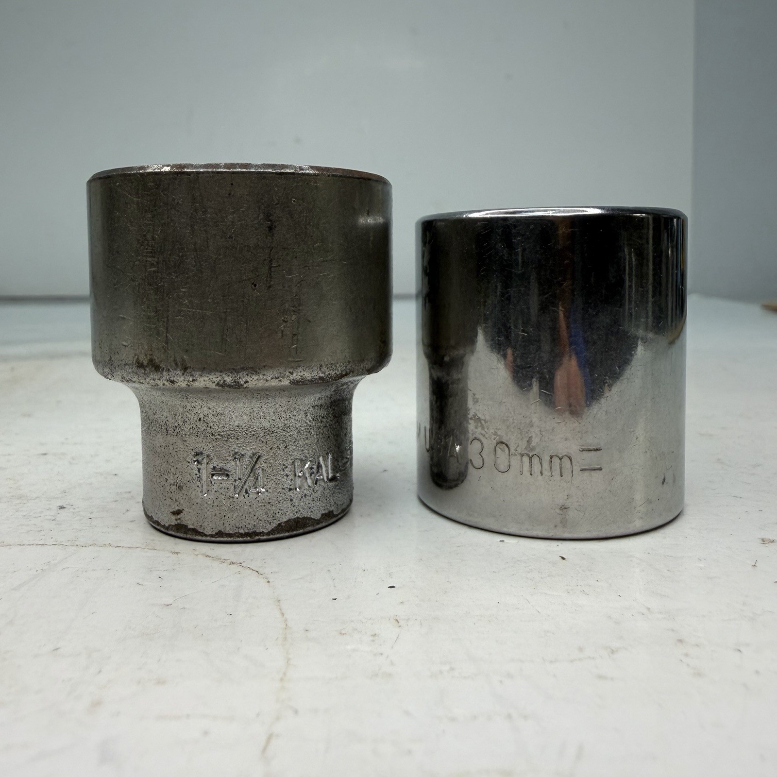 KAL Socket Lot 1/2″ Drive 12 Point 1-1/4″ KAL-1540 Japan & 30mm 1530 USA