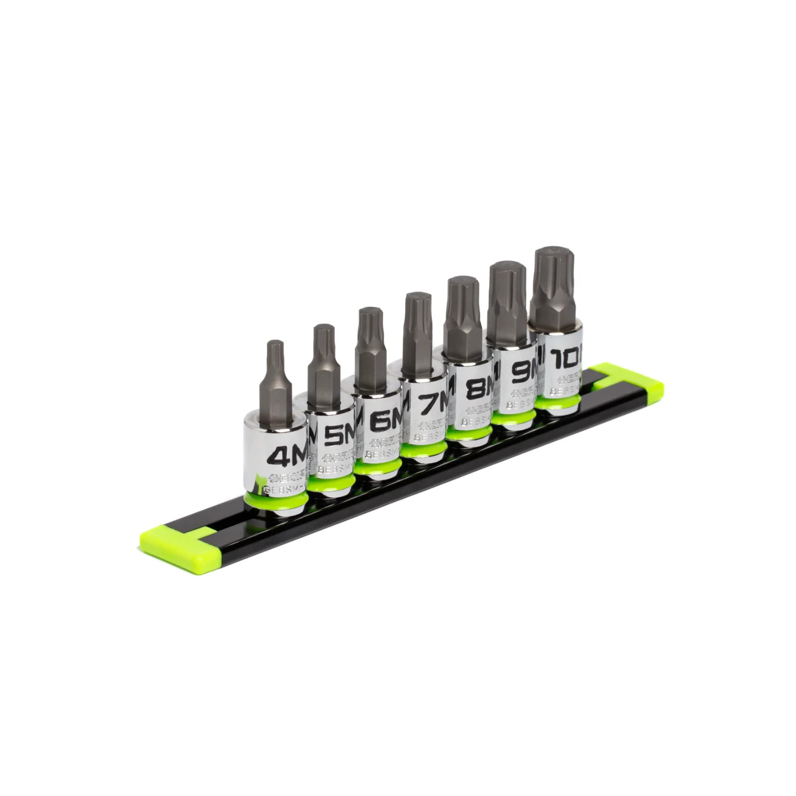 GripEdge Tools GE7BSMHSRPT 3/8» Dr Short Metric RPT Hex Driver Set 7-PC