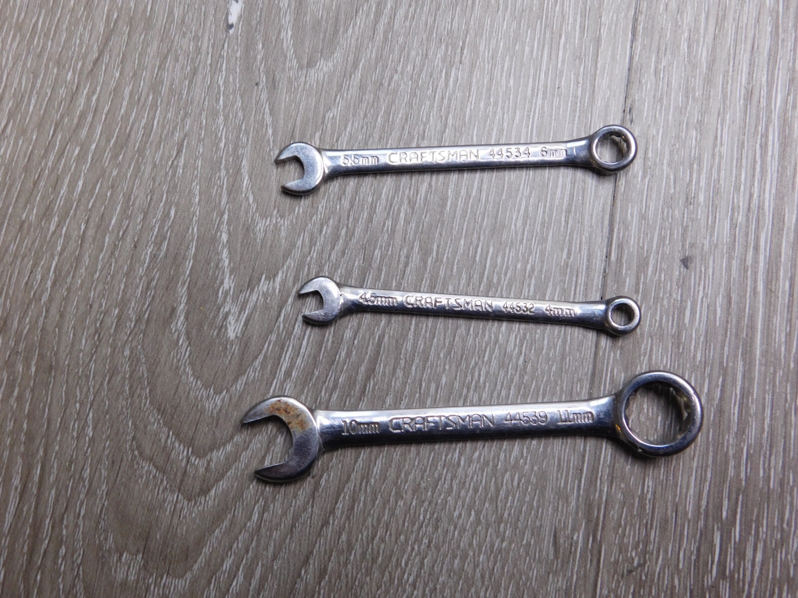 Vintage Craftsman Combo Ignition Wrenches 4mm 5.5mm 6mm 10mm 11mm 6PT 44532 4453