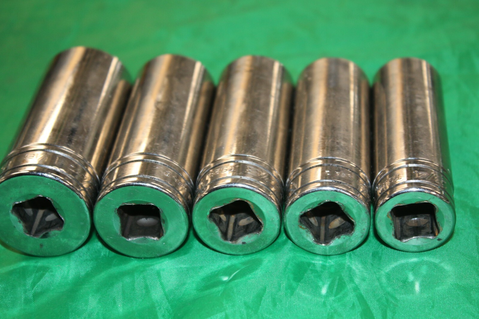 Lot of 5 Snap On Tools Deep 6 Point SAE Deep Sockets 1/2in