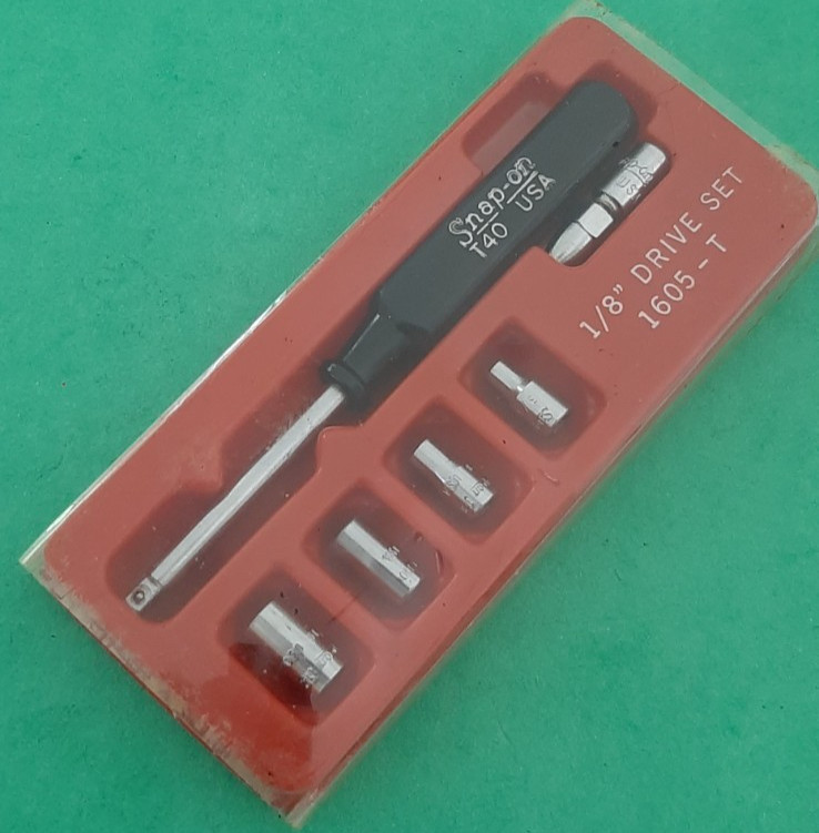 Snap-on 1/8″ Drive Black Hard Handle Spinner Driver Socket Set 1605-T T40 T-40