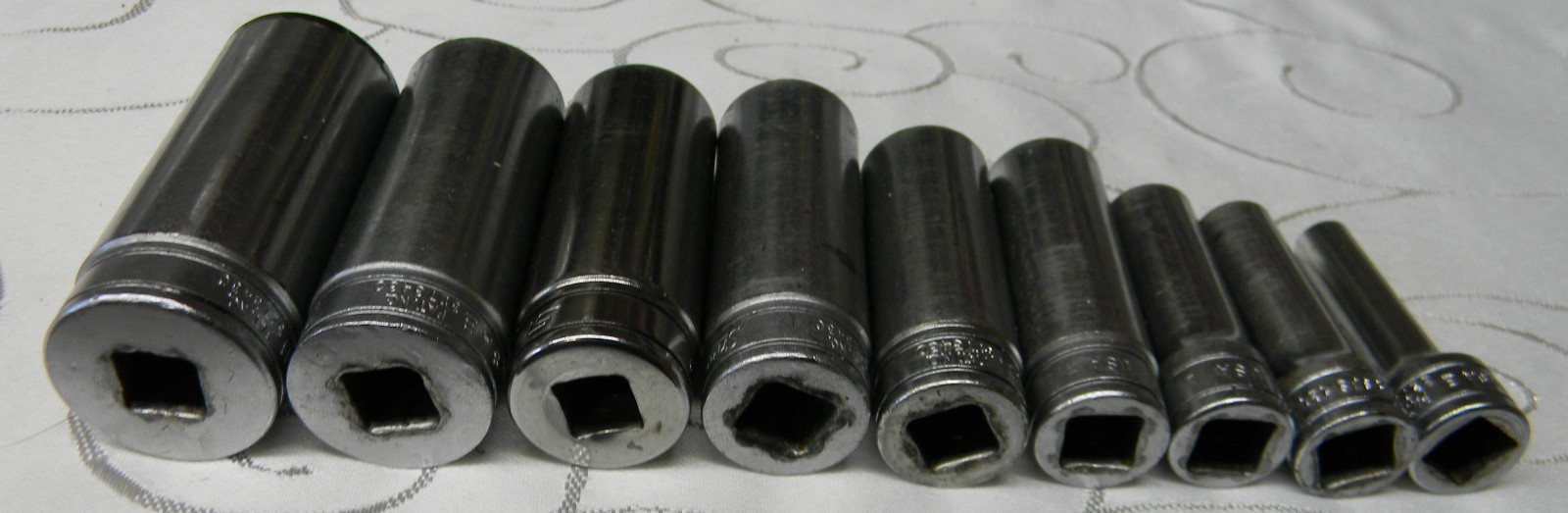 SNAP-ON 3/8″ DR 9PC SAE 6PT FLANK DRIVE DEEP SOCKET SET #211SFSY MINUS 5/16,1/2″