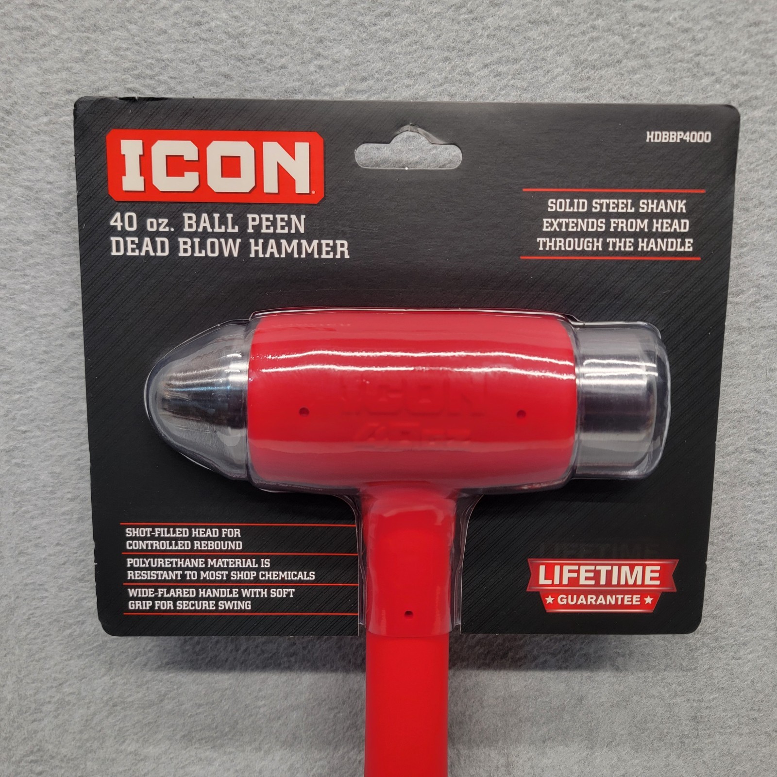 NEW ICON 40 oz. Ball Peen Steel Face Deadblow Hammer HDBBP4000