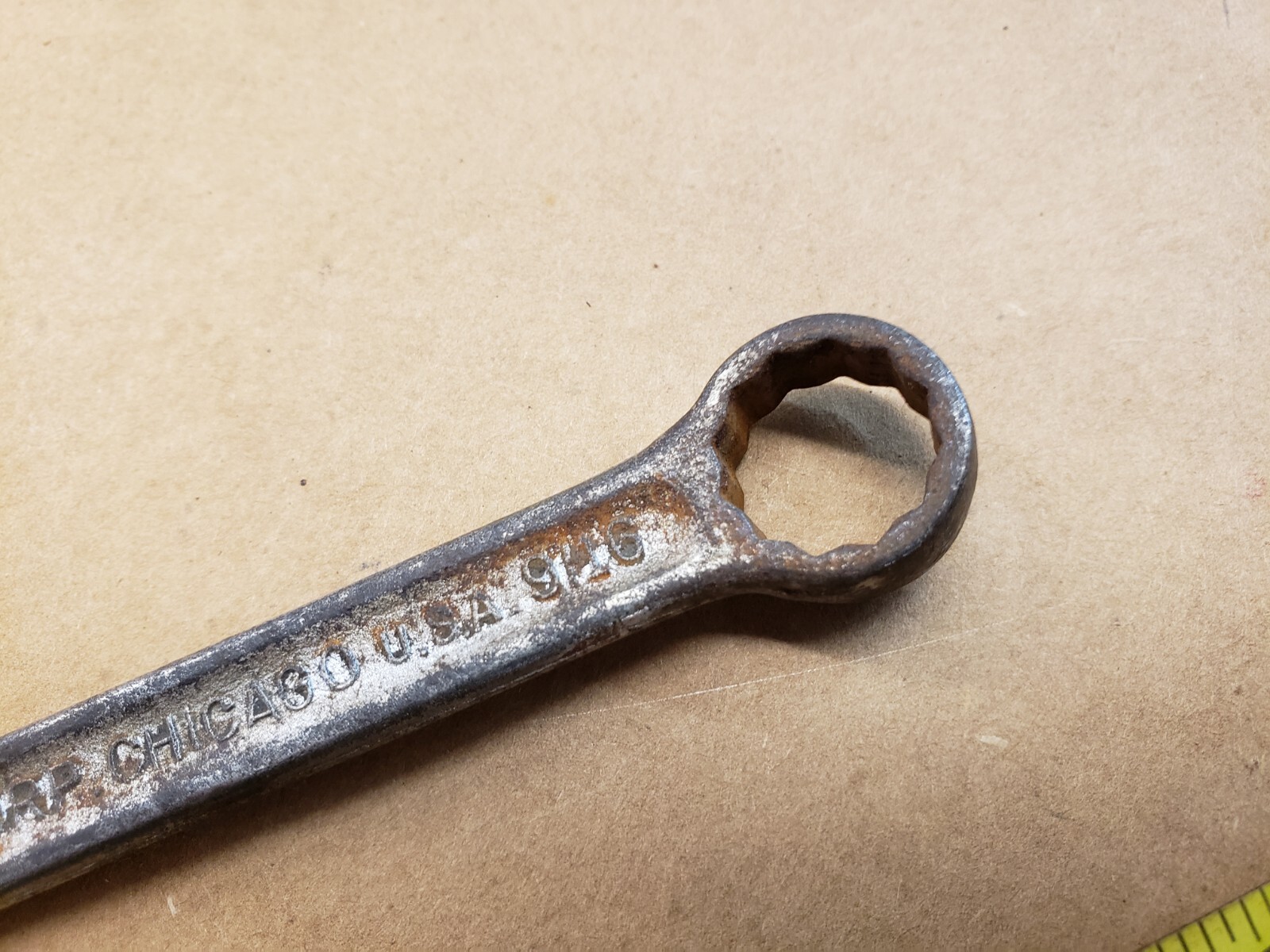 1 Single Vintage Penens Corp Chicago 9/16 Combination Open & Box End Wrench 6018