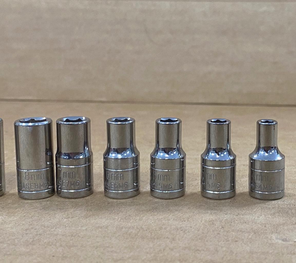 MATCO SILVER EAGLE 12 PC 1/4″ DRIVE 6 PT METRIC SOCKETS(4mm ASE4M6-14mm ASE14M6)