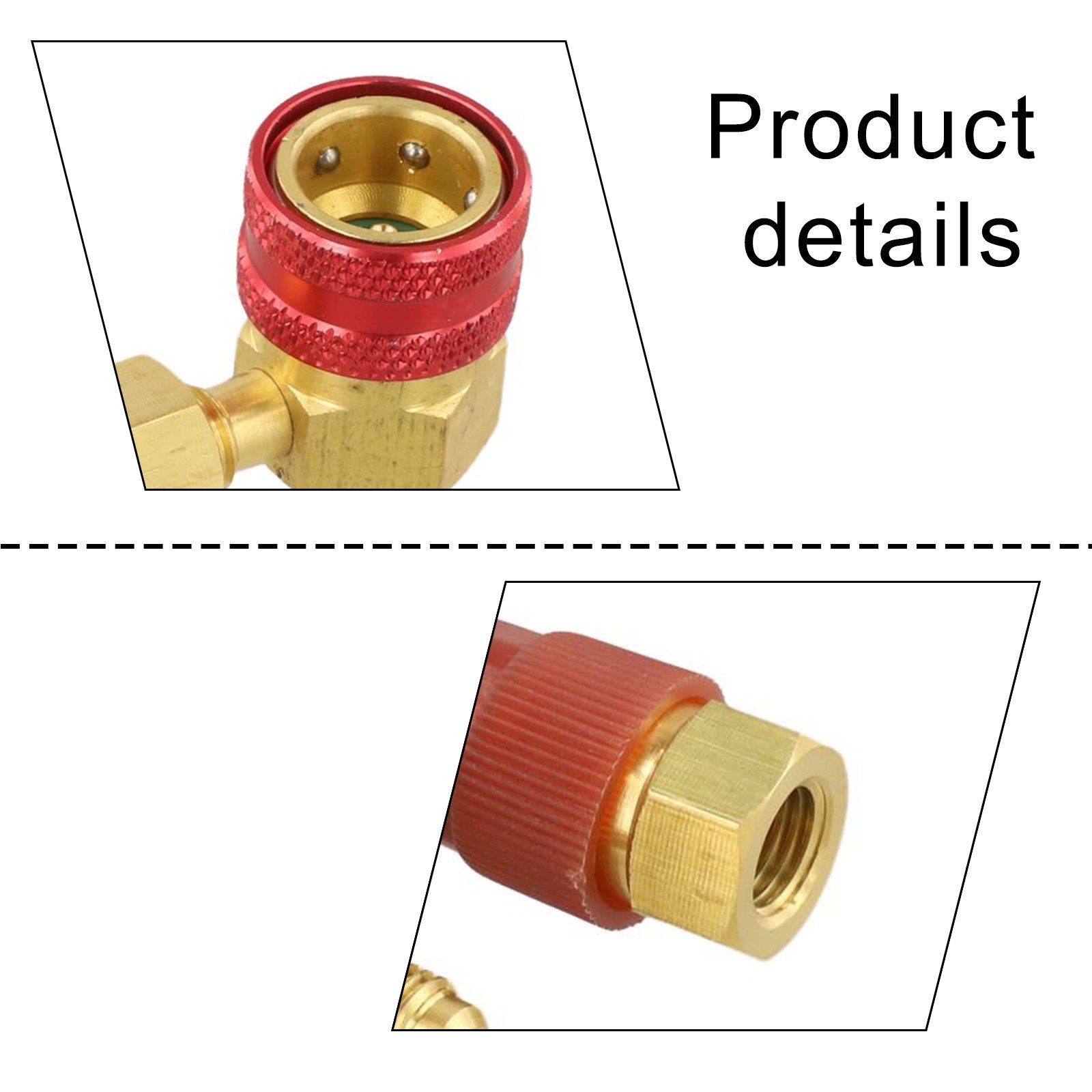 90 Degree Side Quick Coupler Adapter Kit Brass for R1234YF to For R134A Systems