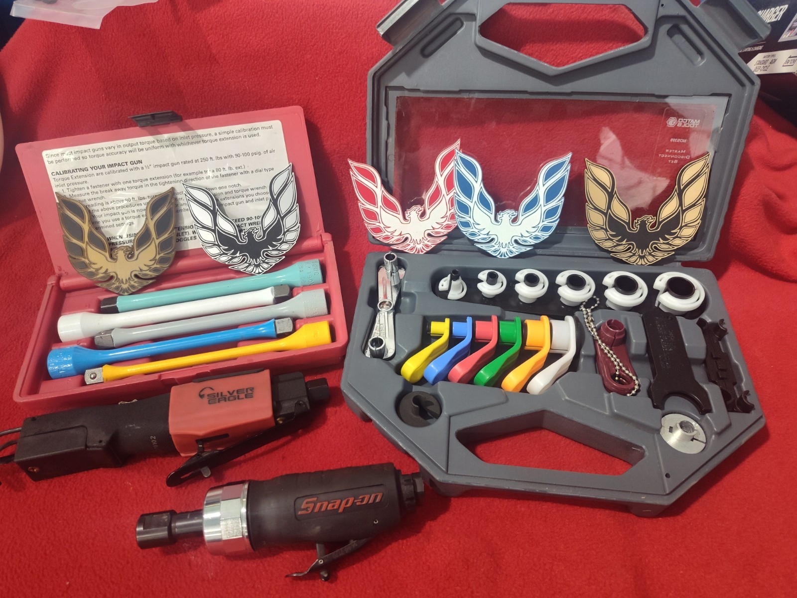 Snap-on, Silver Eagle, Matco, Multiple Tools Set With Trans Am Emblems