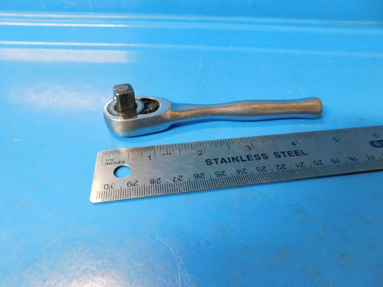 USED, CORNWELLTOOLS 3/8 IN. DR. 5 IN. SHORT HANDLE RATCHET