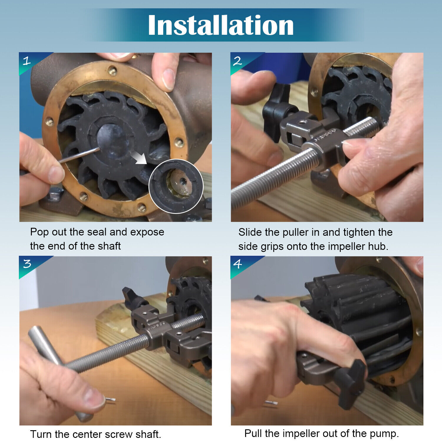660040-1 Impeller Puller Removal for Impellers 2-1/4″ ~ 2-9/16″ Jabsco Pump