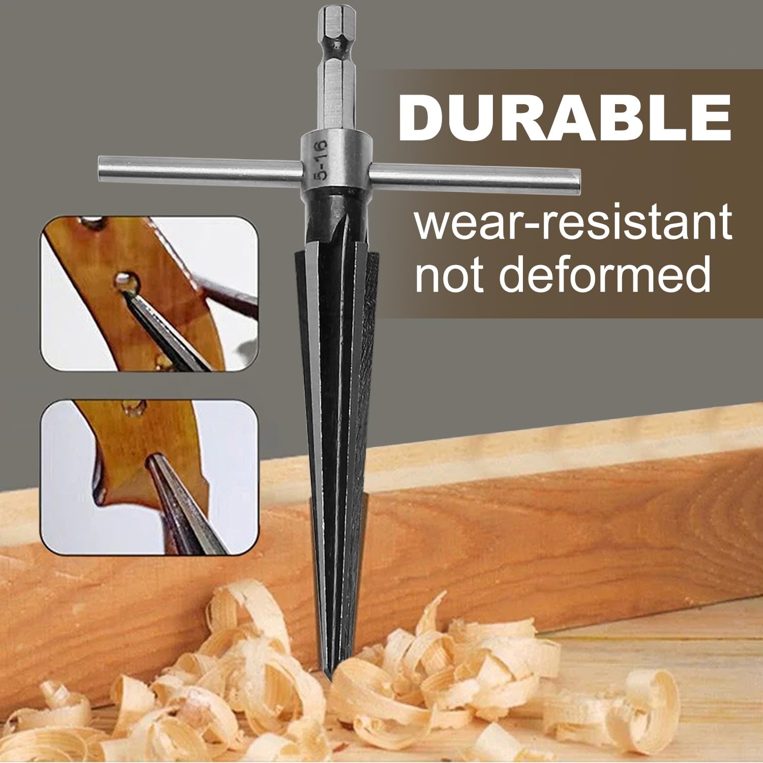 Hand Reamer Tool, Tapered Set, 3mm; 5mm; 8mm; 10mm; 12mm; 16mm