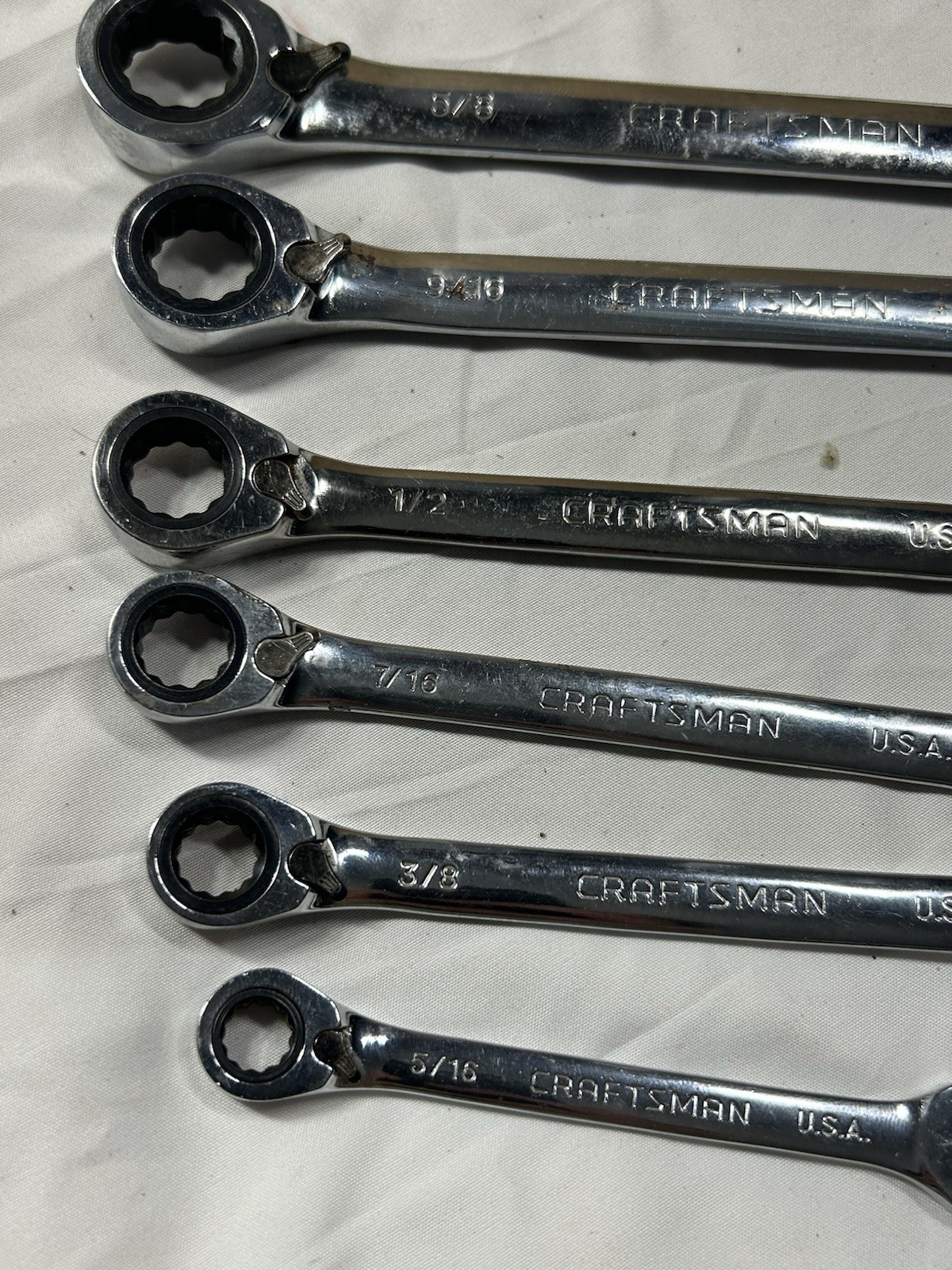 Sears Craftsman 8pc SAE Reversible Ratcheting Wrench Set 42406 GK USA 5/16 -3/4”