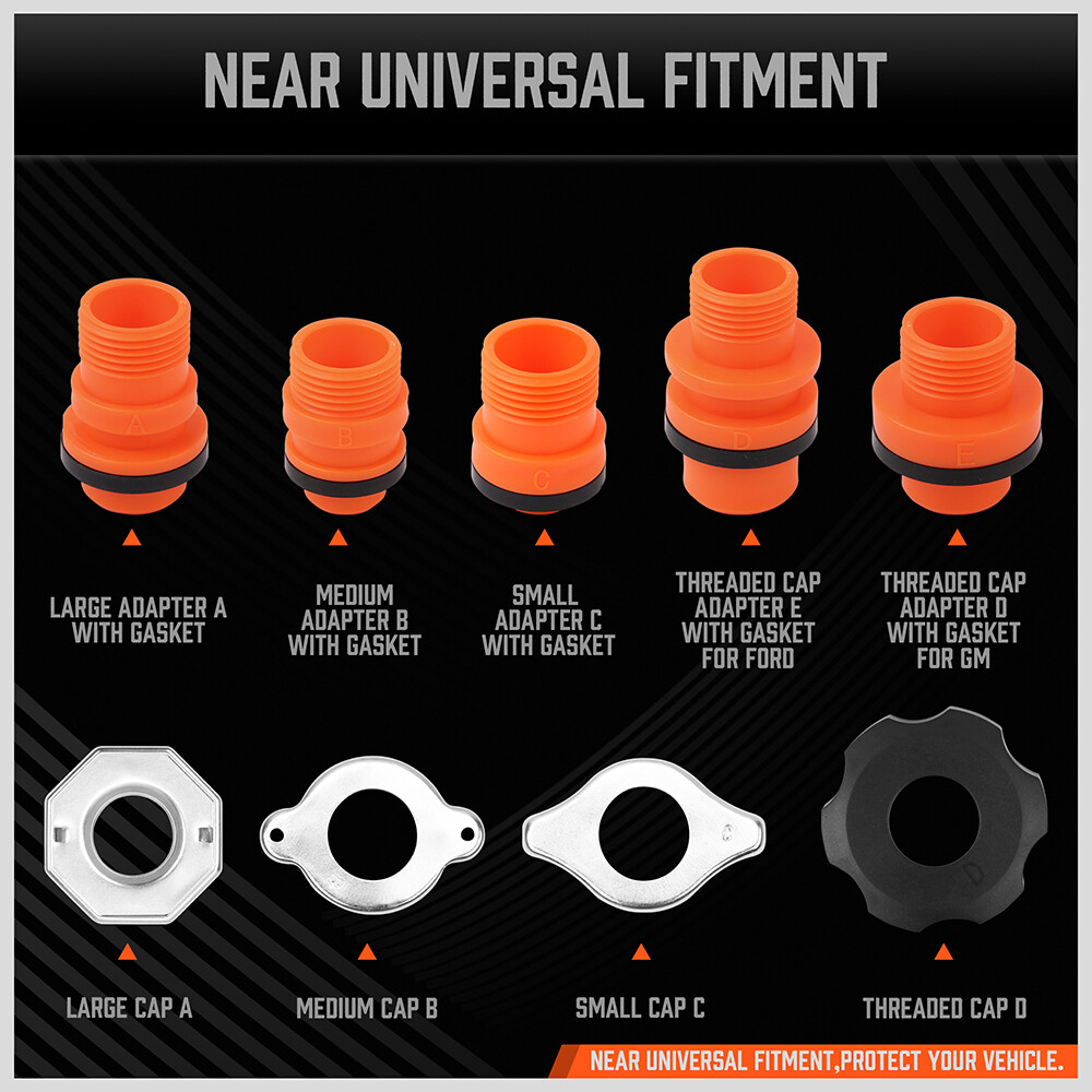 No-Spill Coolant Funnel Kit Spill Proof Funnel Bleeder with Adapters Universal